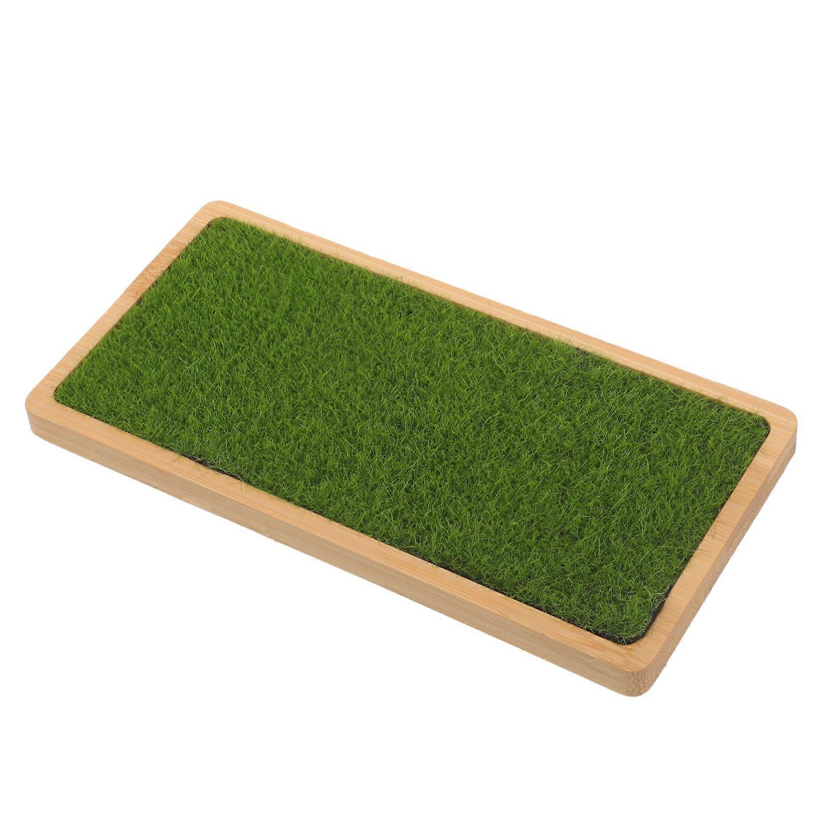 Artificial Grass Display Stand with Bamboo Riser and Realistic Texture for Action Figures