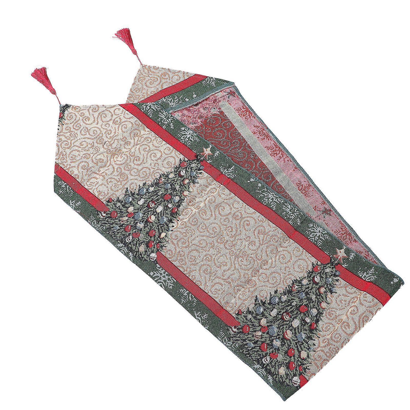 Multi Color Christmas Tablecloth for Festival Use 2Pcs Table Runner