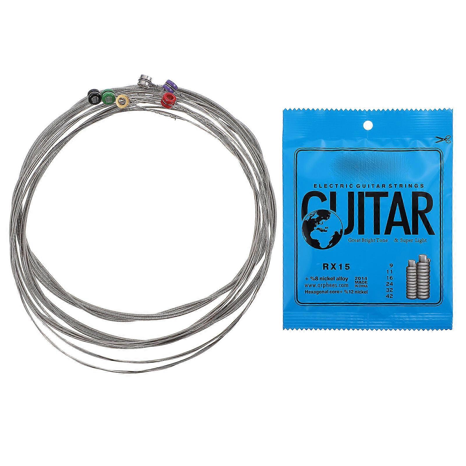 Replacement Guitar Strings Set for Guitar Maintenance and Performance Blue Hex Carbon Steel and Nickel Alloy Durable Function 2sets