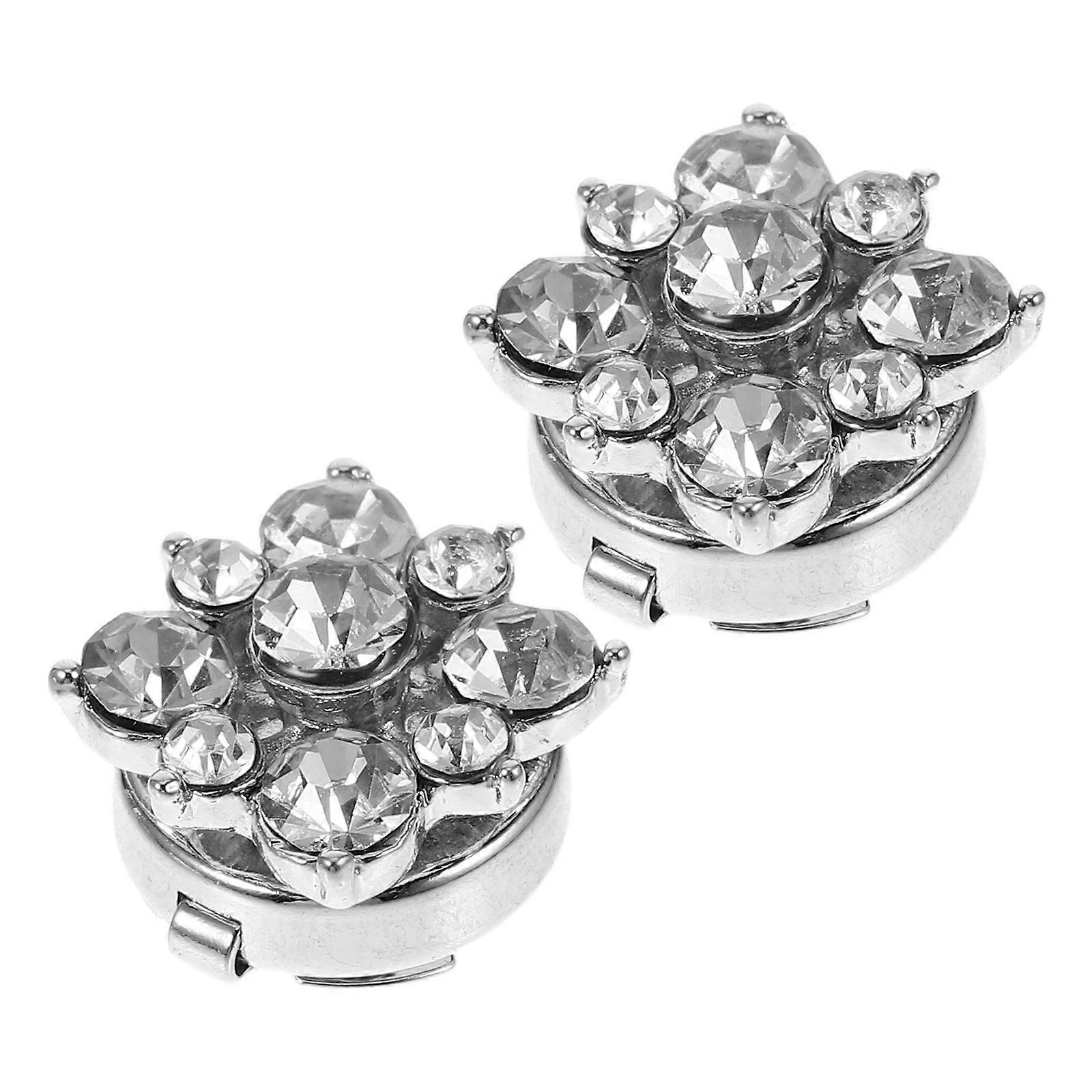 Cufflink Jewelry Elegant Rhinestone Button Covers for Shirts 2Pcs