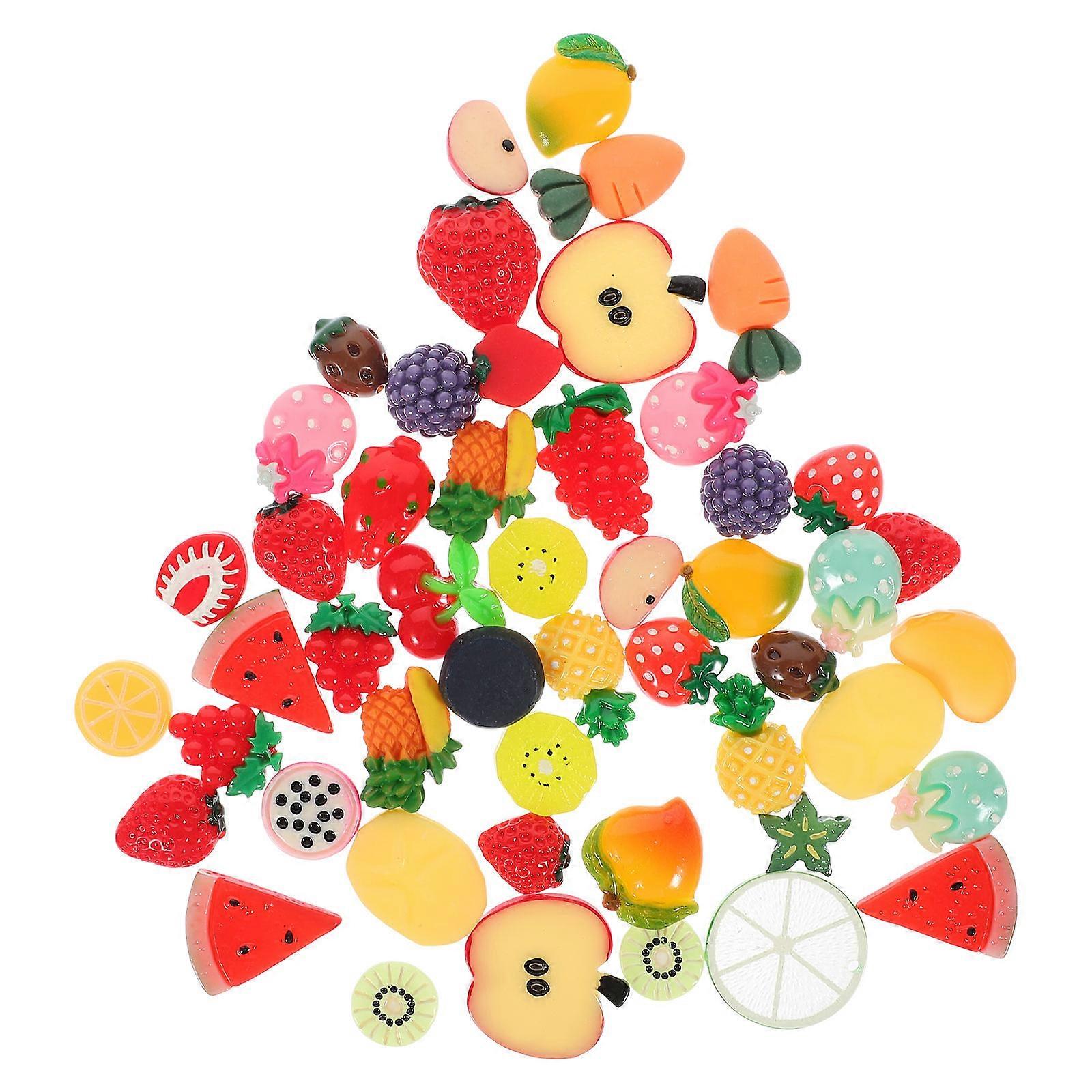 Mini Fruit Model Artificial Mini Fruit Ornament for Decoration 50Pcs Set