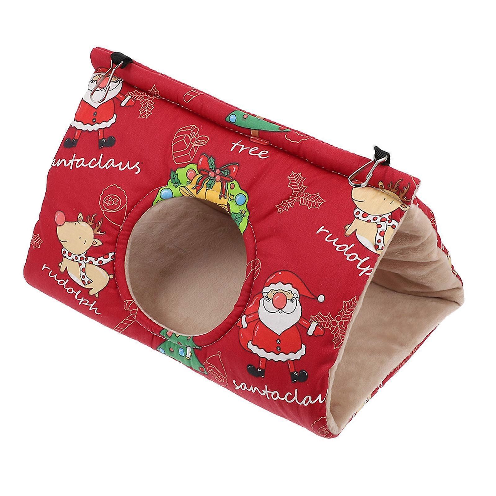 Christmas Bird Hammock Cotton Thick Triangular Nest for 2Pcs Parrot Nest