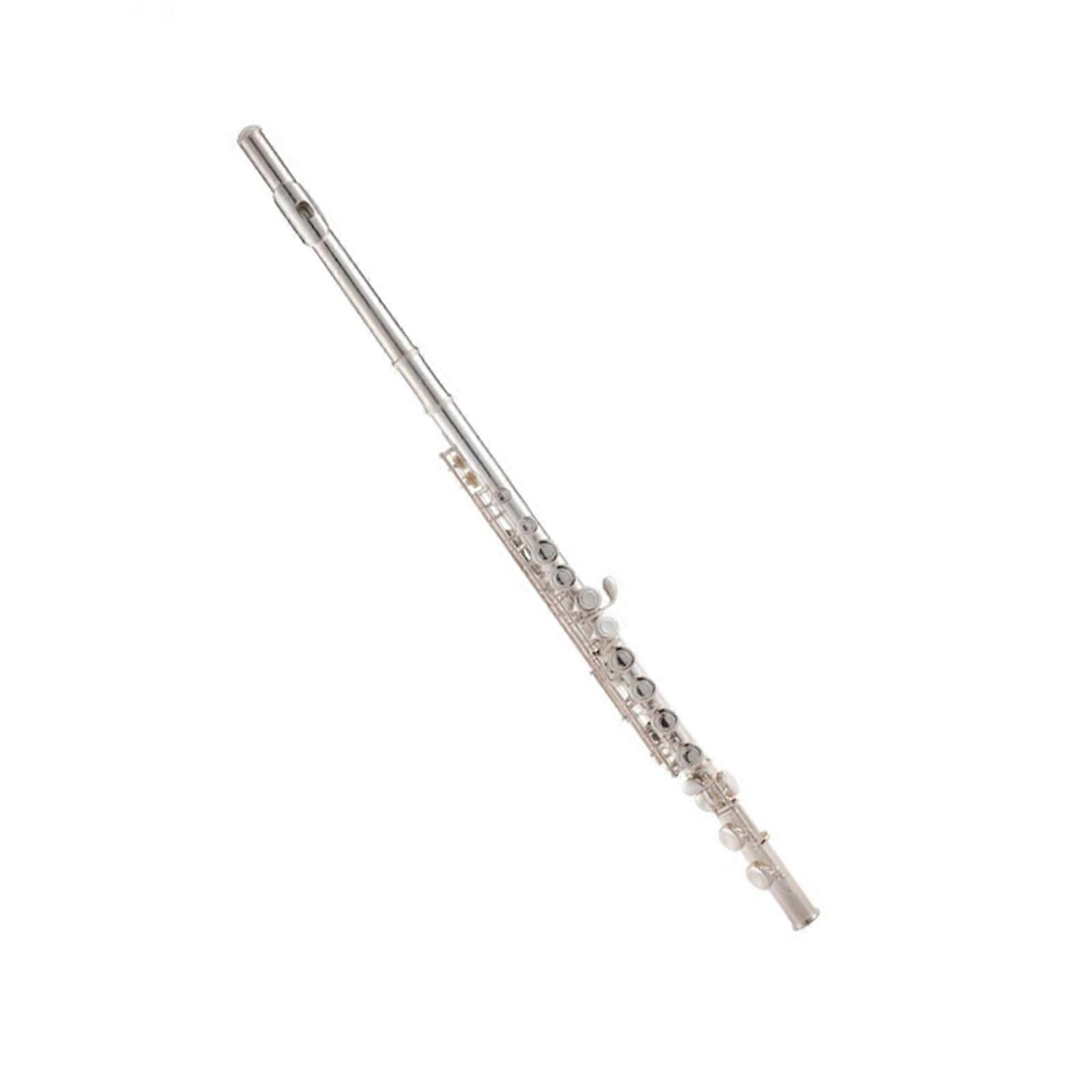 Silver Plated Flute 16 Closed Hole Split C E Key for Beginner Students, Clear Tone Projection