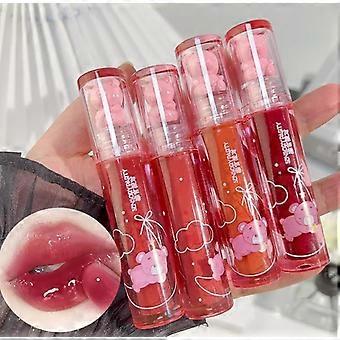 Set di 4 lucidalabbra idratanti in gelatina con coperchio a forma di simpatico orsetto, rossetto liquido impermeabile e tinta rimpolpante