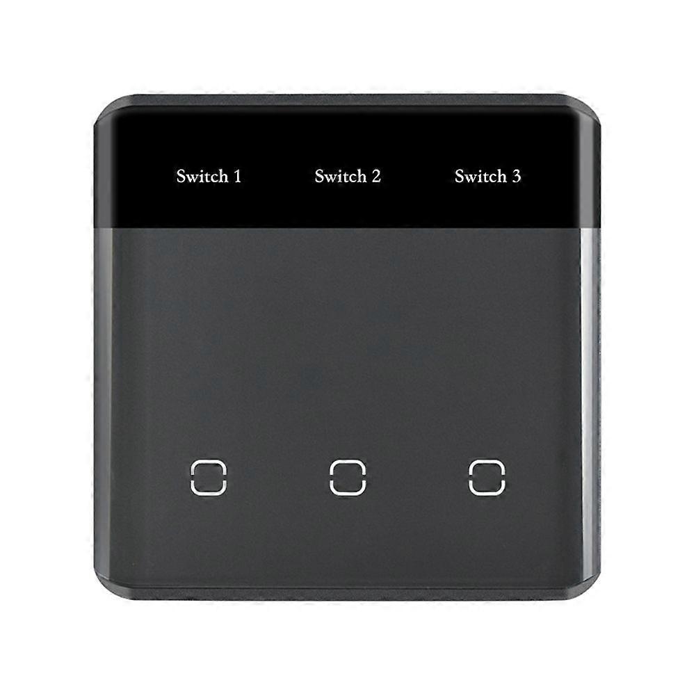 TUYA Smart ZigBee 3.0 Wireless Smart Touch Switch Light Emitting Diode Screen EU Plug Black and Gray