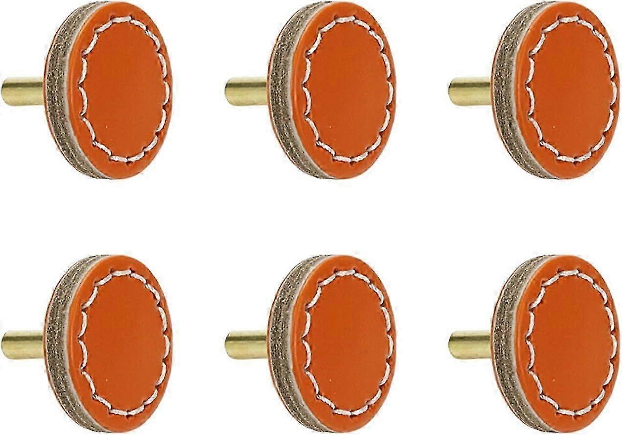 Drawer Leather Knobs, 6Pcs Cabinet Handle Pulls for Wardrobe Closet Dresser