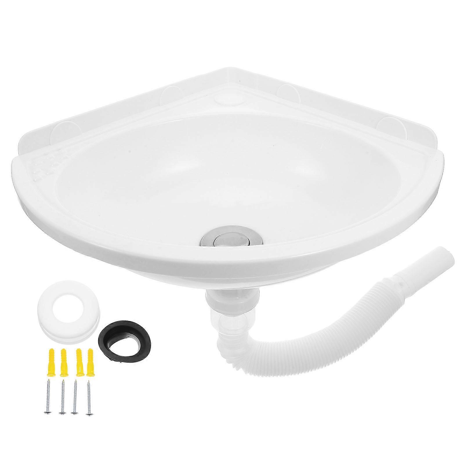 Corner Vanity Sink Triangular Wall Hung Bathroom Sink for Small Spaces