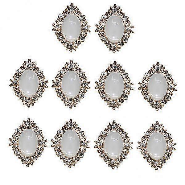 4- 10pcs Rhinestone Flat Back Beads Button Scrapbook Embellishment