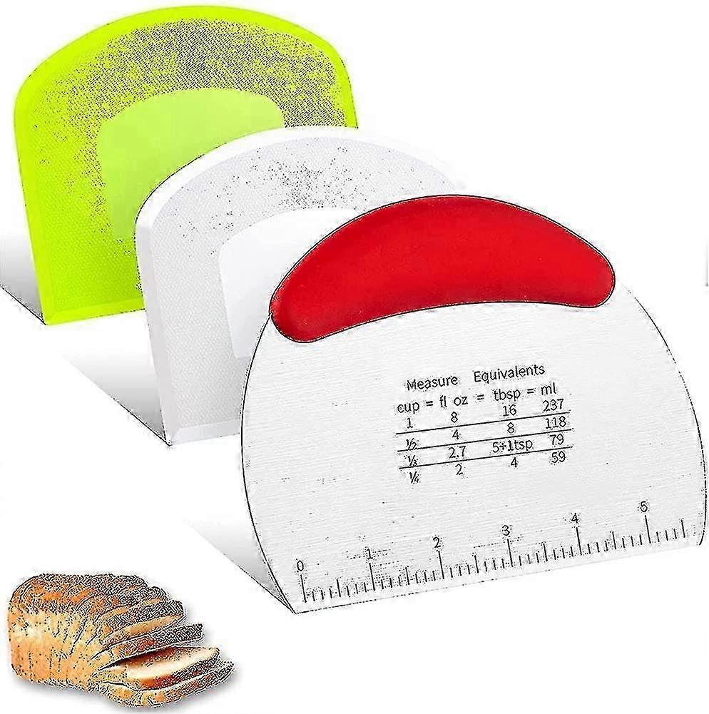 1 coupe-pâte en acier inoxydable et 2 spatules en plastique, kit de racleur à pâte pour la pâtisserie et la boulangerie