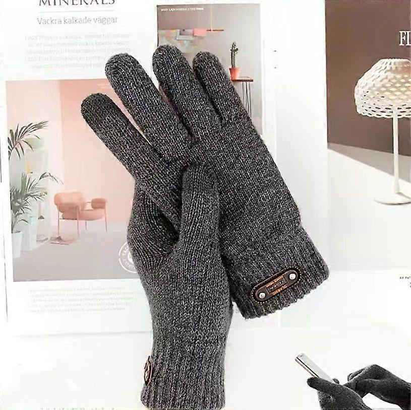 Touch Screen Knitted Winter Gloves Warm Wool Mittens For Men