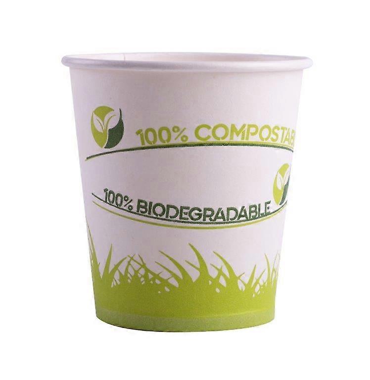 50 Green cardboard cups, 200 ml
