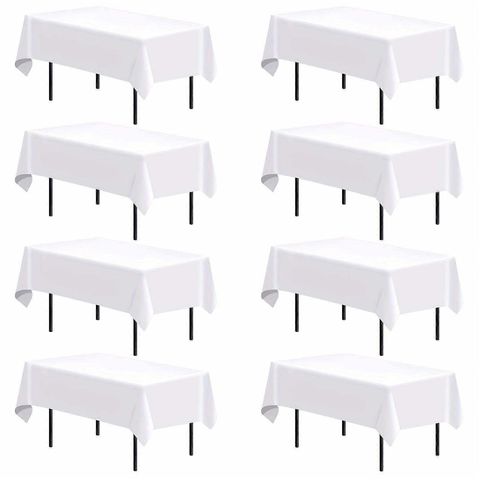 8pcs, Polyester Tablecloths, Rectangular Stain & Wrinkle Resistant Table Cover, Washable Linens For Dining, Wedding Buffet, Party