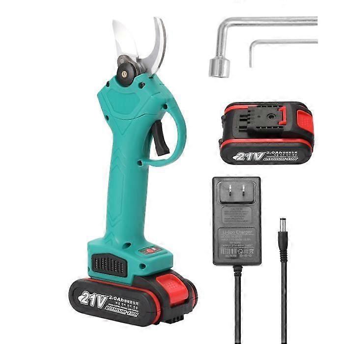 21V Cordless Electric Pruning Shears Efficient Fruit Tree Bonsai Pruning Branches Cutter Landscaping Tool_Blue_US