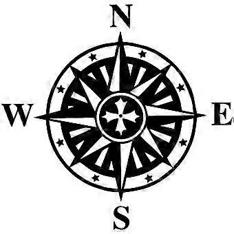 HungMieh Car Sticker NSWE Compass Funny Car Decal Black 3D Vinyl Sticker On Car Art Design Navigate Car Styling Accessories JOHX