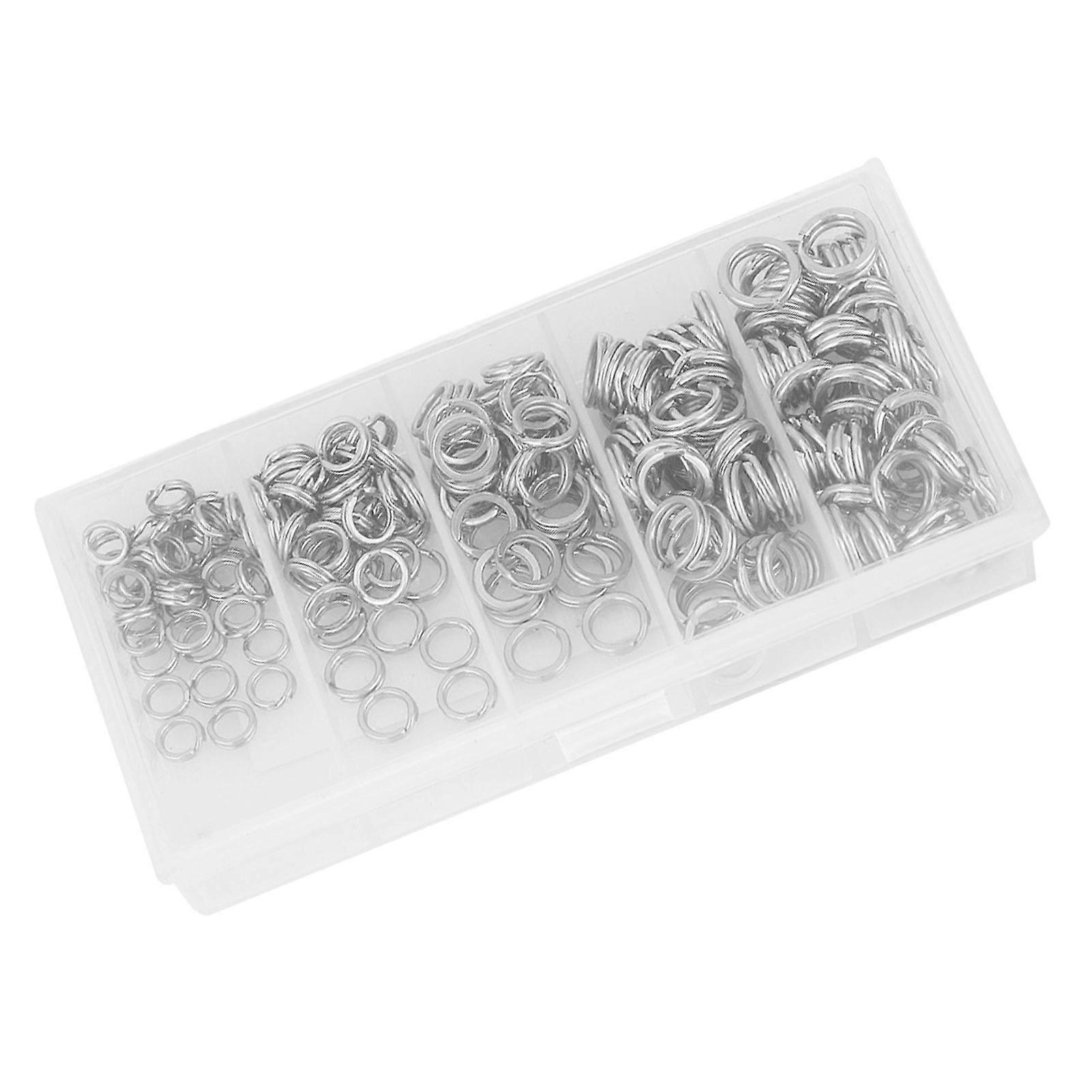 200pcs rustfritt stål Double Split Ring Connector fiskeutstyr tilbehør