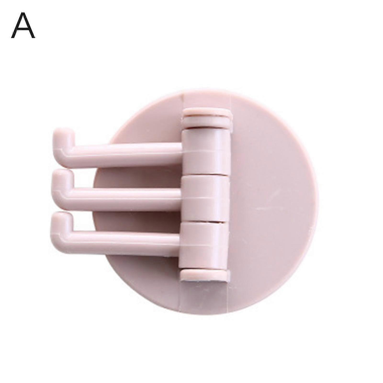 Wal GX Punch Free Multifunctional Storage Kitchen Rotating Hook Bathroom O7O2 Pink