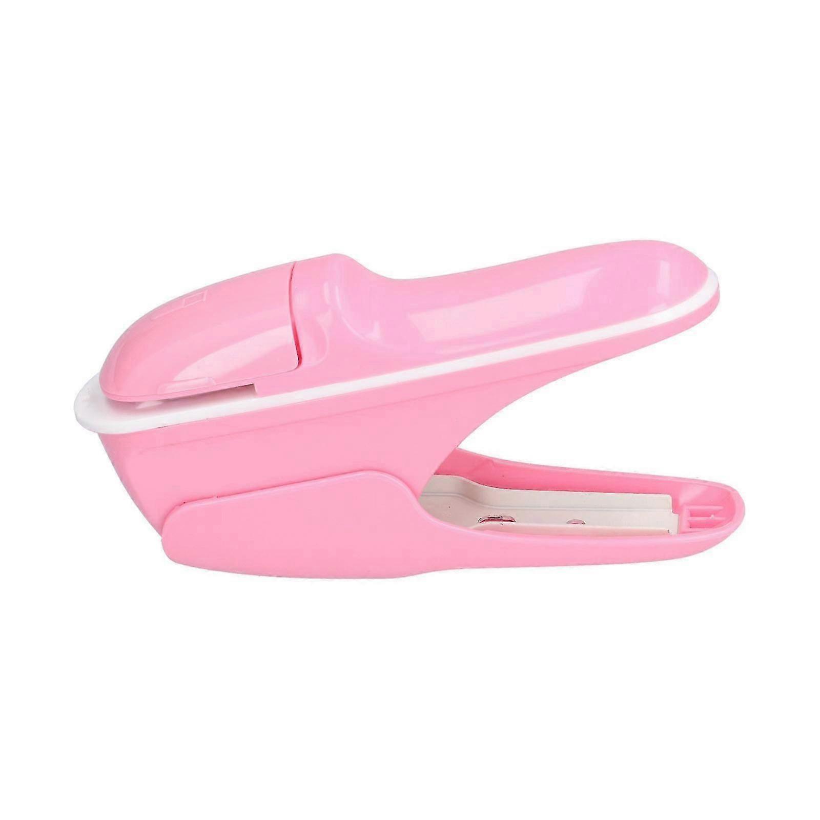 Stapleless Stapler Safe Environmentally Friendly ABS Stapling Machine for Office DocumentsPink 26-27