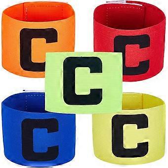 5Pcs Captain Armband Adjustable Nylon Armband Football Basketball Player Team Wrist Anti-Drop Armbands for Adult Youth