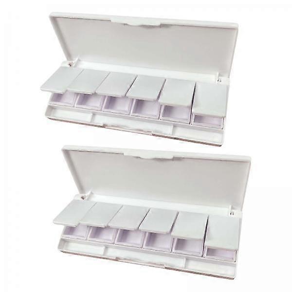2x 2 Pieces Empty Refillable Container 6 Grids Empty Eyeshadow Palette DIY Tray