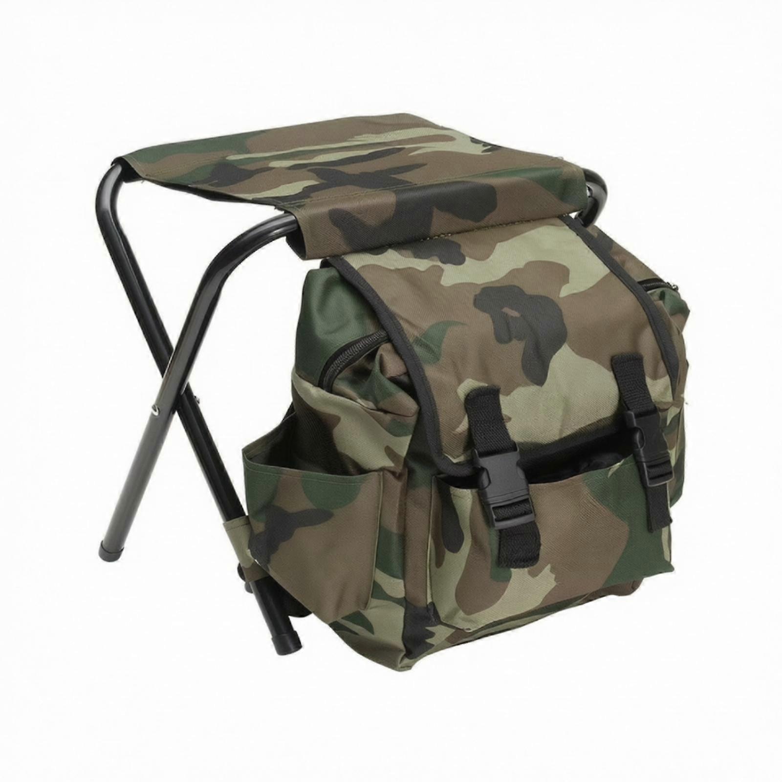 Foldable Backpack Stool with Side Pocket Lightweight Backpack Stool Compact for