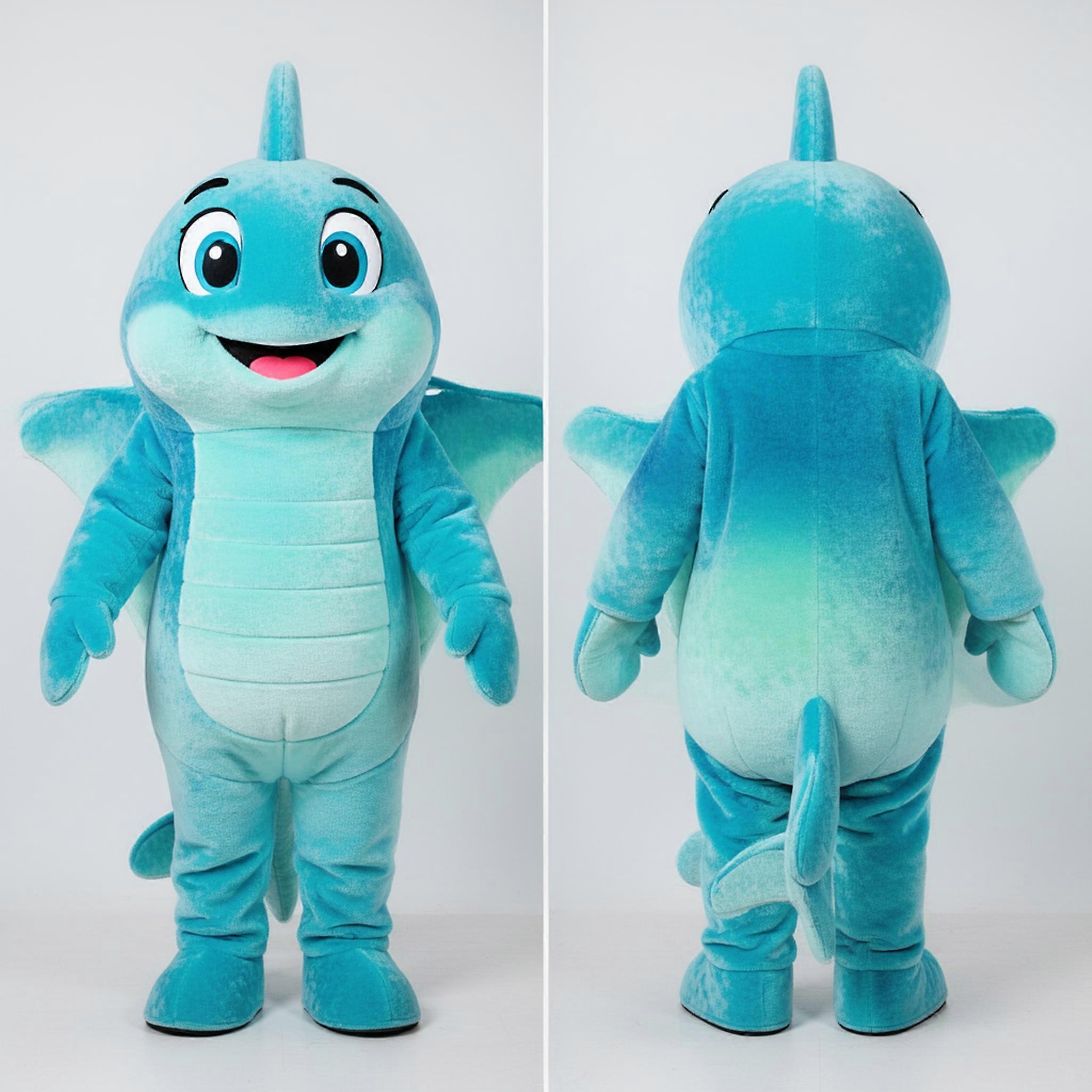 MASTICOT Cyan Streamlined Stingray Mascot