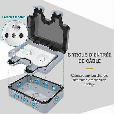 Waterproof Double Outdoor Electrical Socket IP66 Waterproof Wall Socket 16A