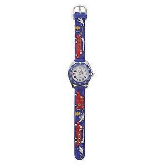Waterproof Student Watch Cartoon Wristwatch Quartz 1Pcs Blue for Kids