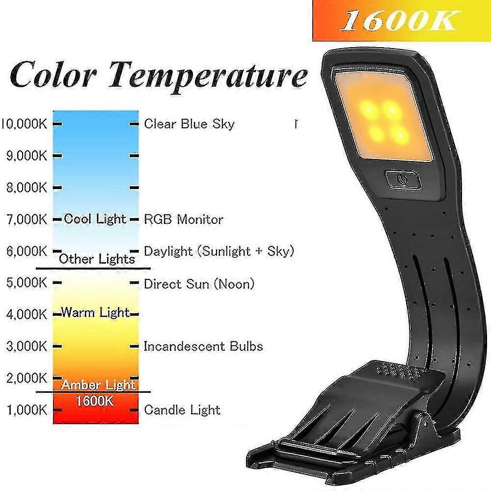 Reading Lamp Book Clamp, Usb Rechargeable Book Lamp