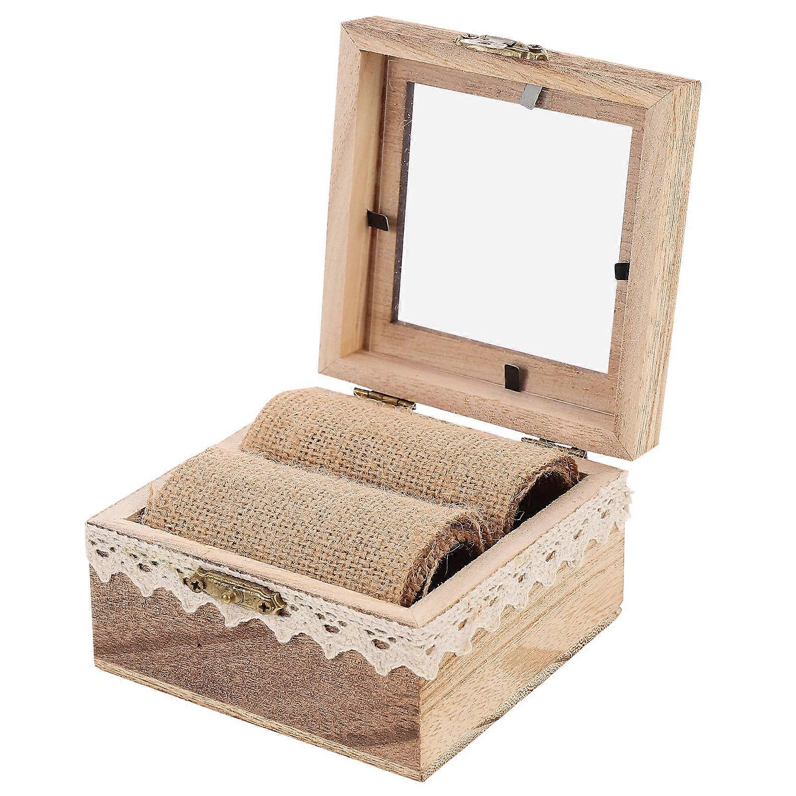 Wooden Proposal Ring Case for Decorative Ring Storage Box