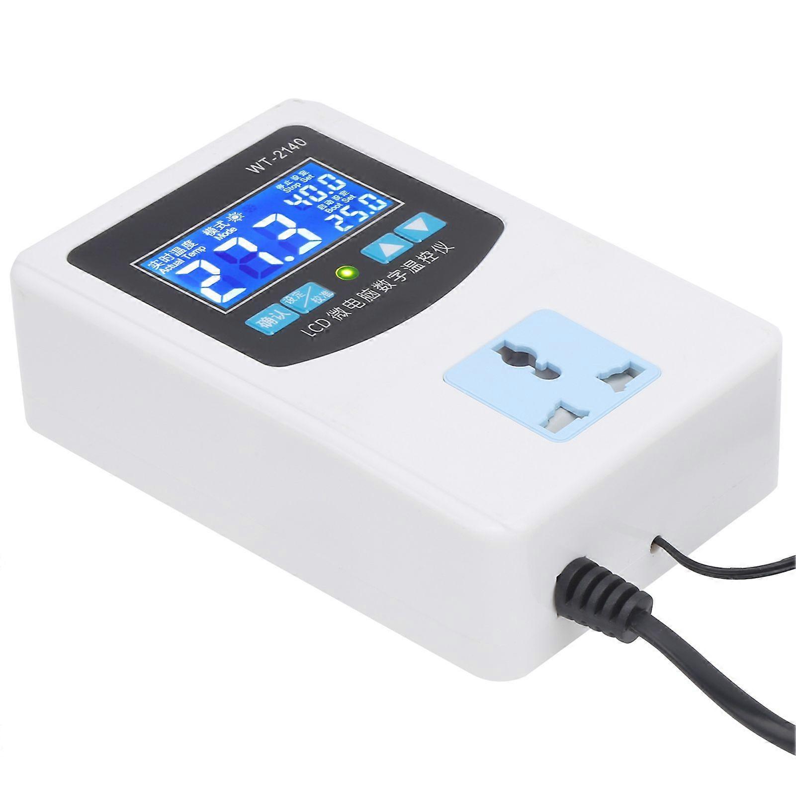 Temperature Controller Digital Display Microcomputer Intelligent Thermostat Switch 2000WEU Plug 220V