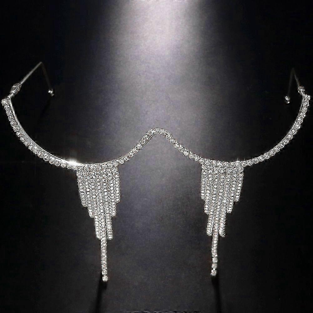 Silver Rhinestone Tassel Eyewear
