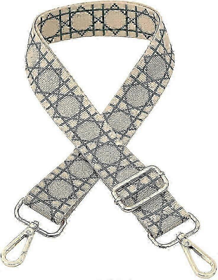Adjustable Wide Shoulder Bag Strap - Grid Pattern