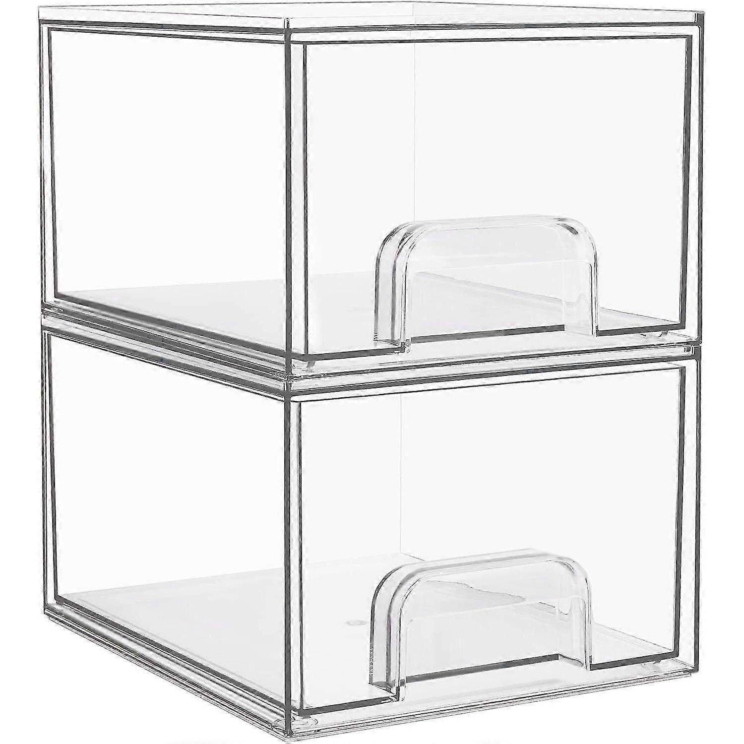 2 Pack Stackable Storage Drawers, Storage Racks, Bathroom Organizers for Dressing Table, Bathroom