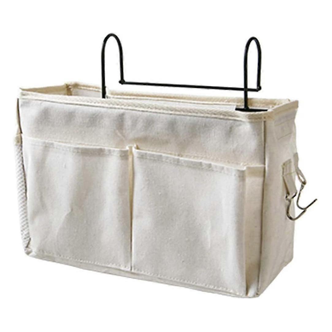 Hanging storage bag for the bed, white-SSZFV