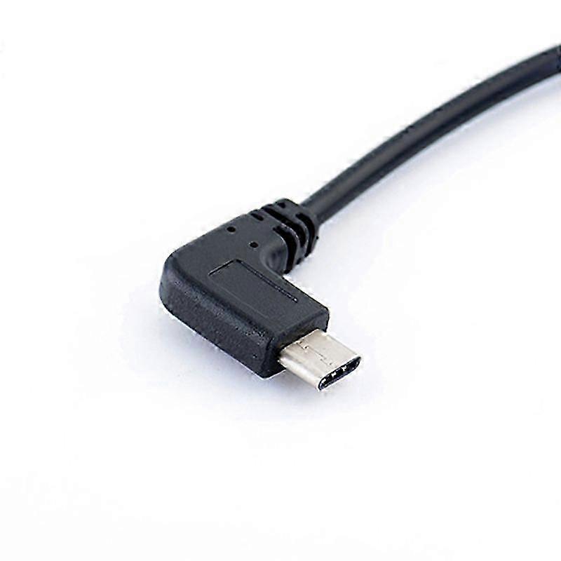 Left Angle 90 Degree Micro USB to Type-c Cable Converter OTG Adapter Data Cord
