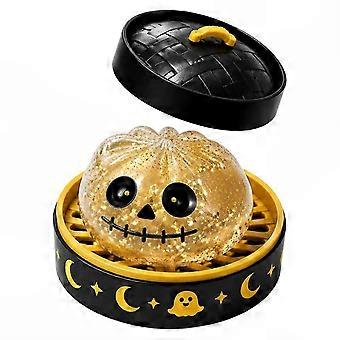 Bola antiestresse em formato de fantasma assustador de bolinho cozido no vapor, ideal para presentes de Halloween e aniversários. Brinquedo sensorial para apertar e aliviar o estresse.