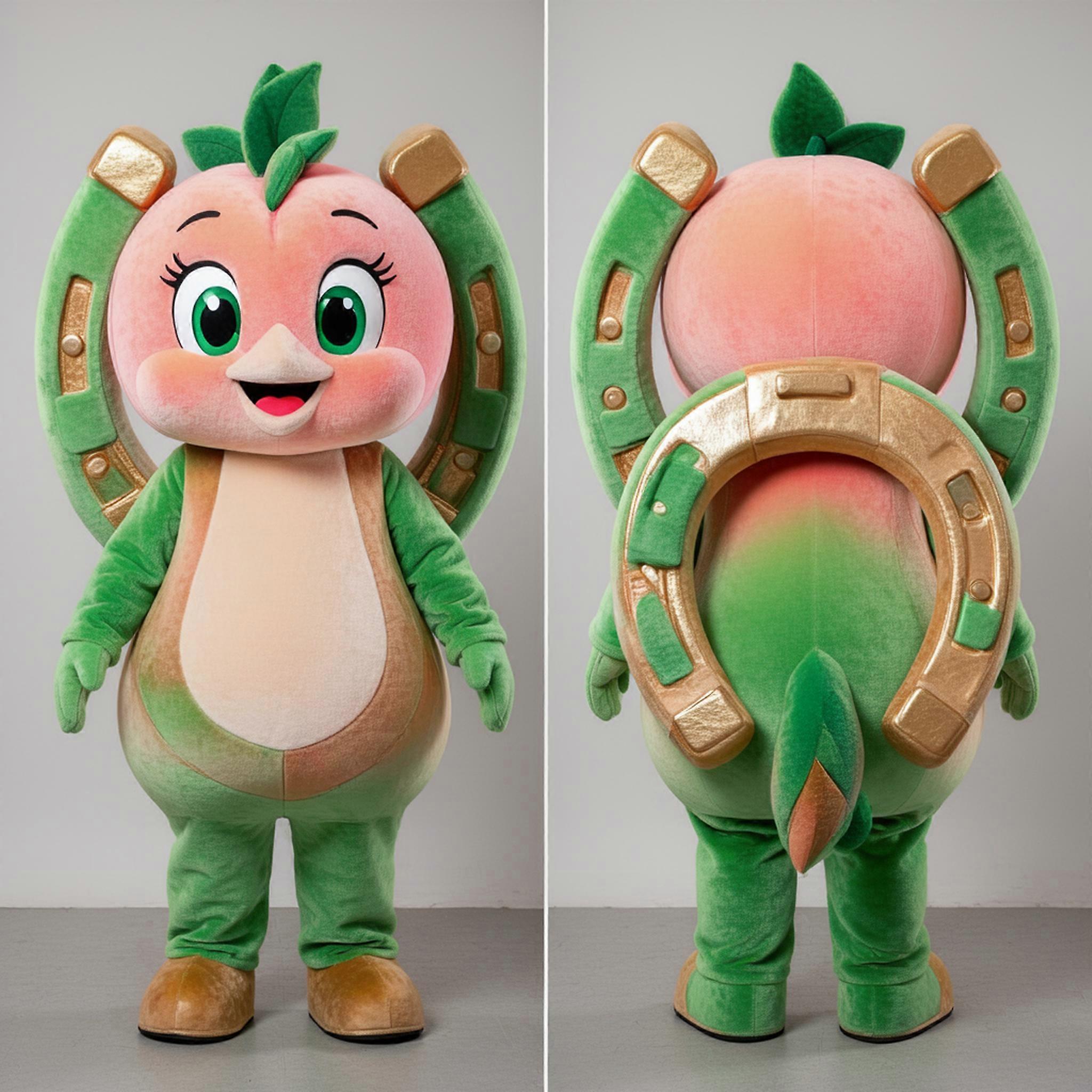 MASTICOT Peach Soft Cartoon Horseshoe Mascot