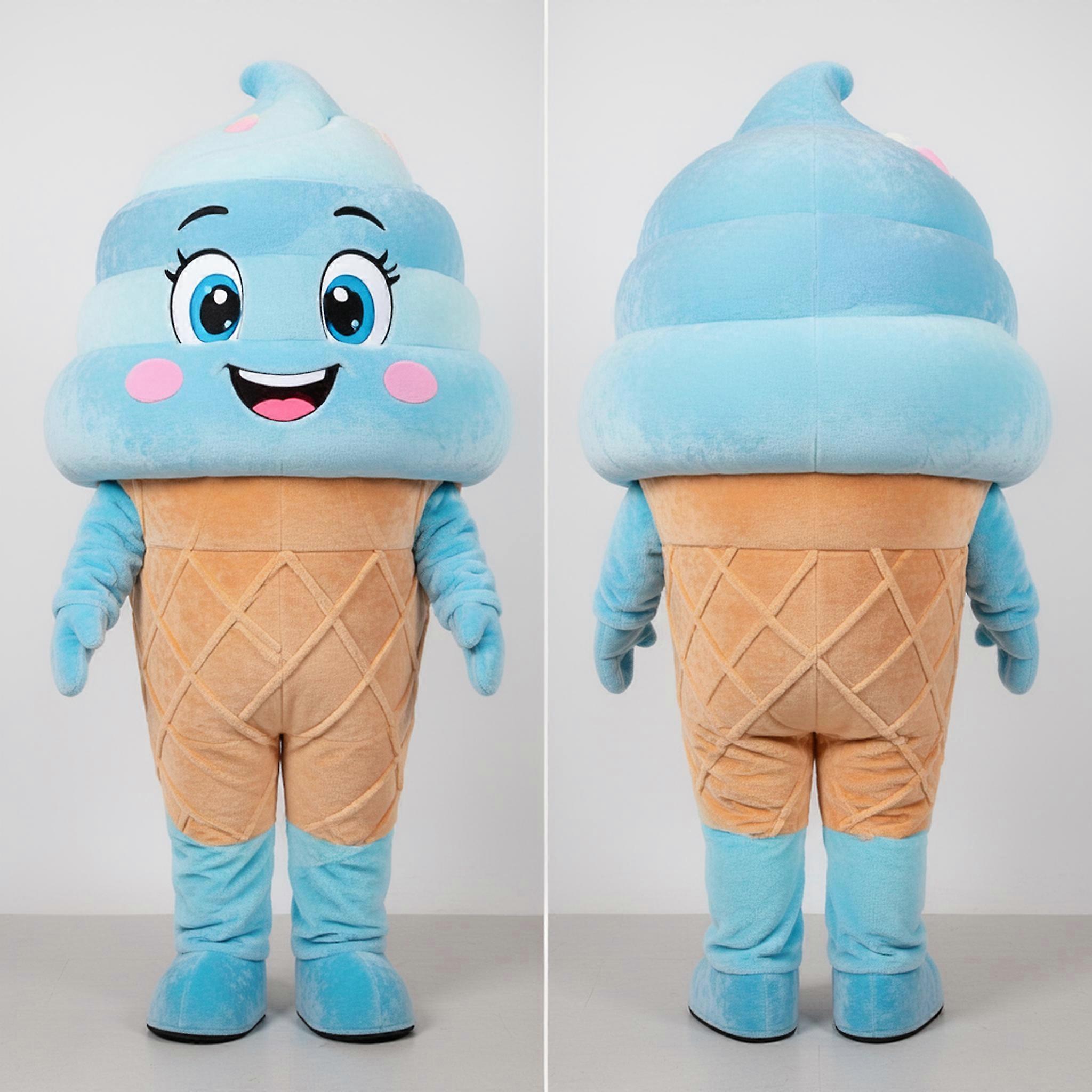 MASTICOT Soft Blue Rounded Ice Cream Mascot