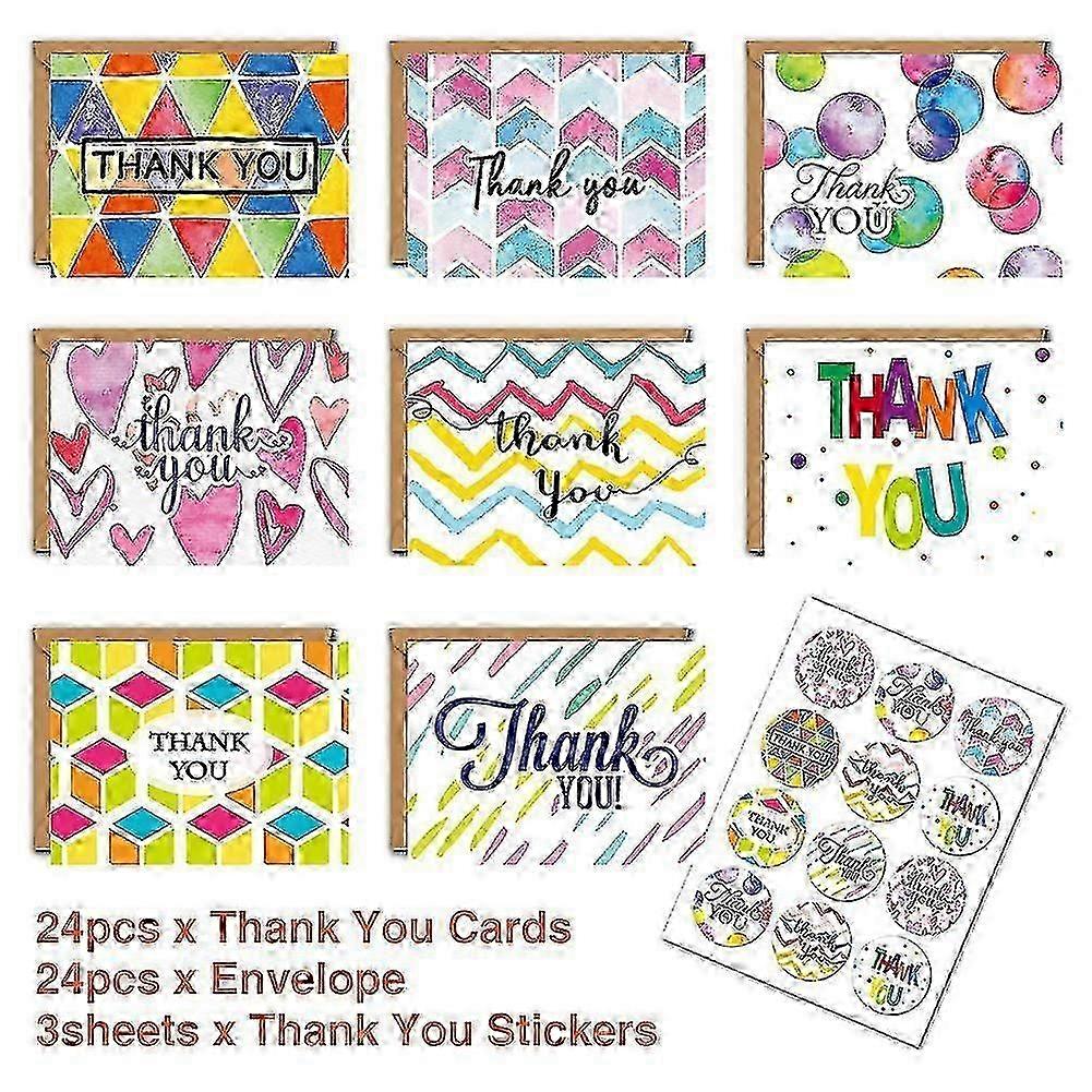 24pc Watercolour Appreciation Card Set