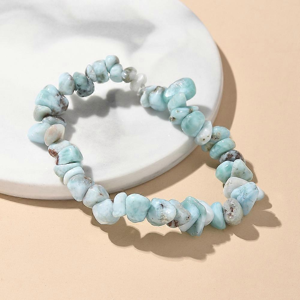 12pcs Larimar Beaded Stretch Bracelets 2 inch(48mm)