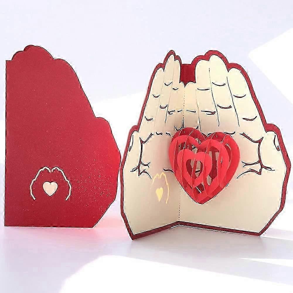 Elegant 3D Pop-Up Card Palm Shape