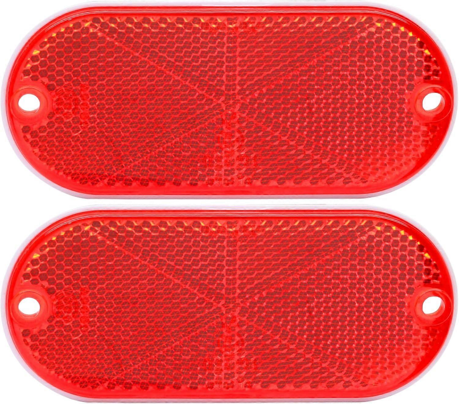 2 Pack Oval Reflectors, Red