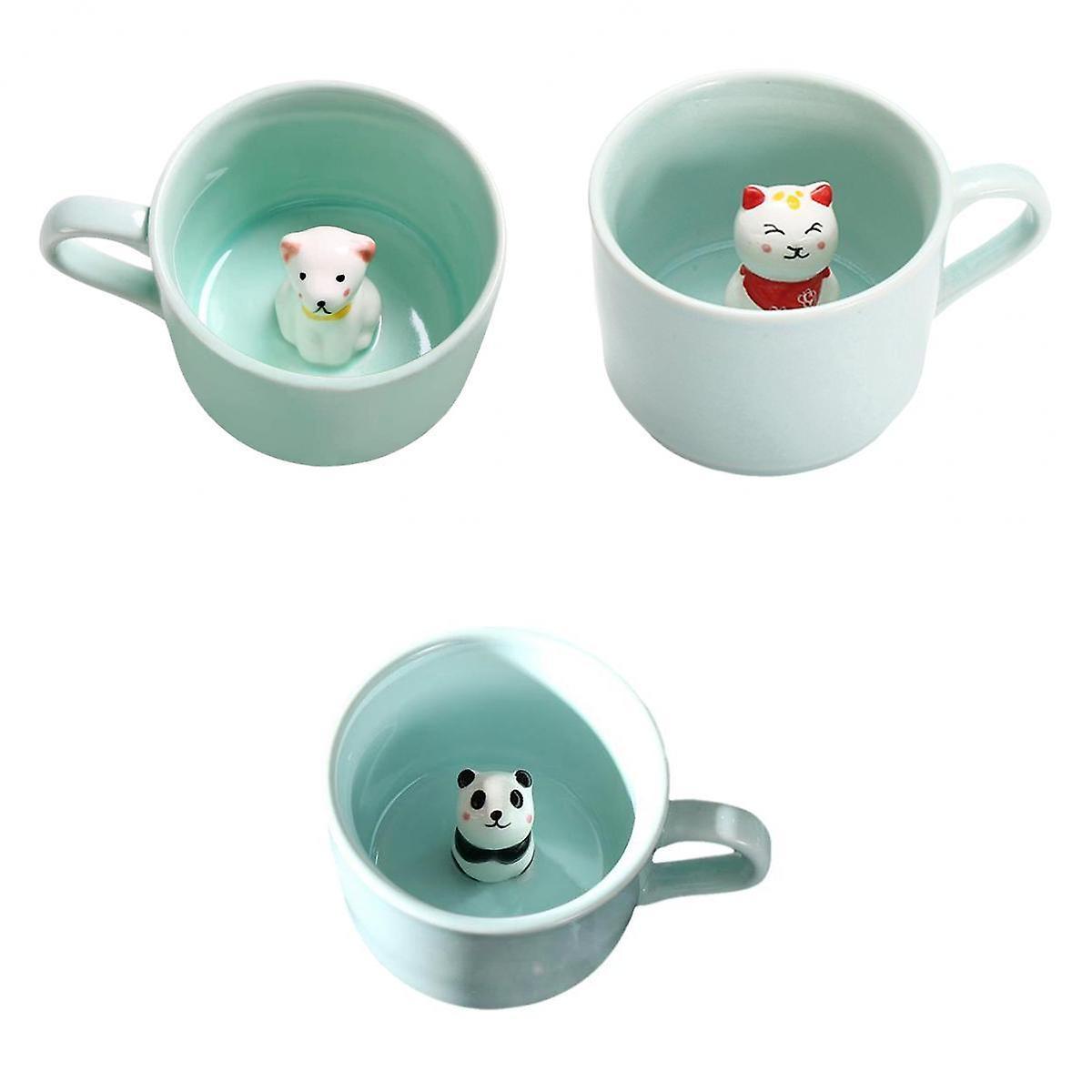 3 Stuks Keramische Beker Dieren Binnen Mok Koffie Thee Melk 3D Cartoon Mokken Kalf