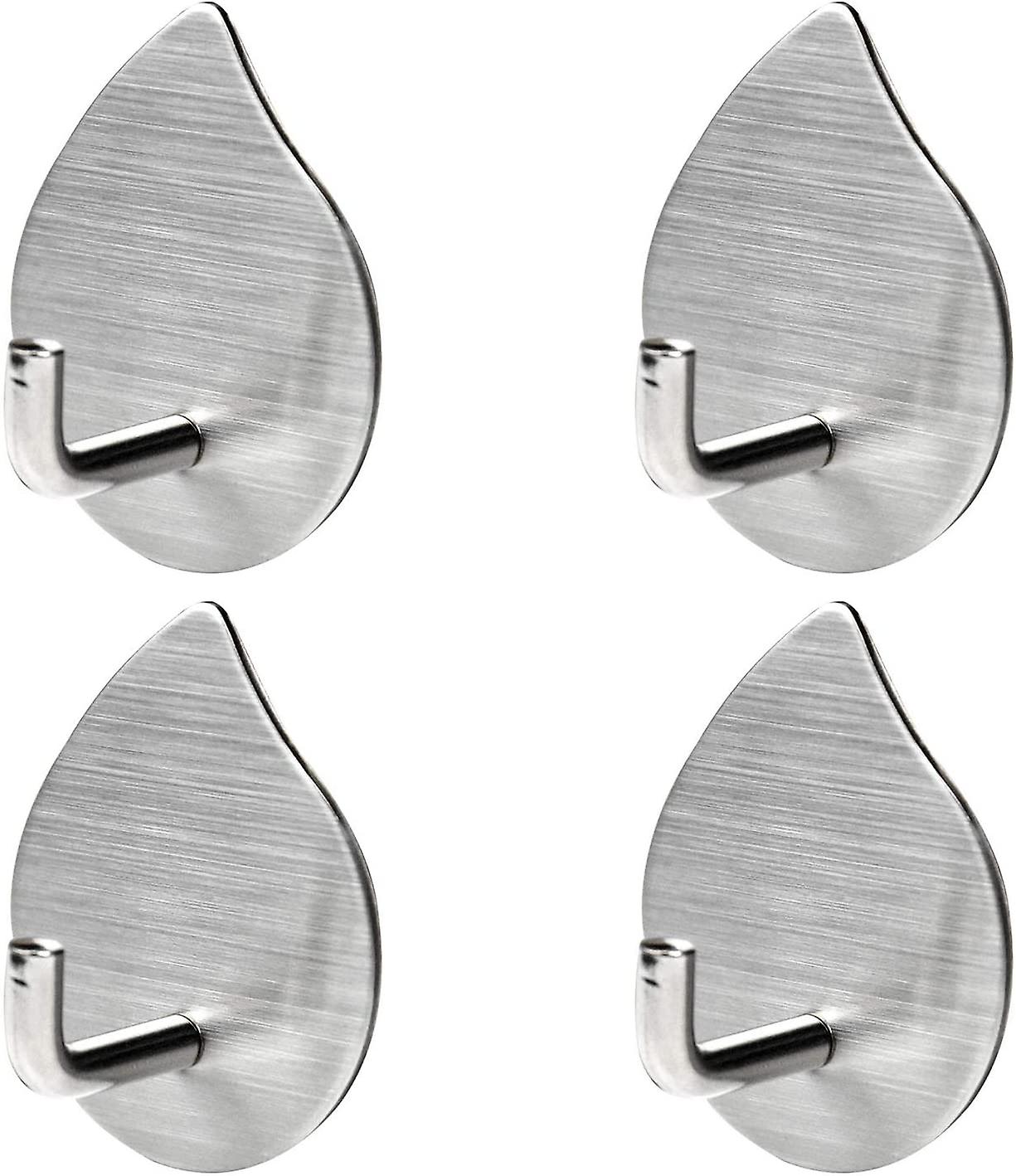 4 Pieces Adhesive Hooks Self-adhesive Wall Hooks Rustproof Waterproof Without Drilling Room Bathroom Kitchen
