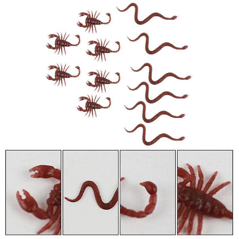 9.5X0.6cm Brown Pretend Lawn & Garden 36 Pcs Simulation Snake Scorpion Prank Toy Halloween Tricky Pr