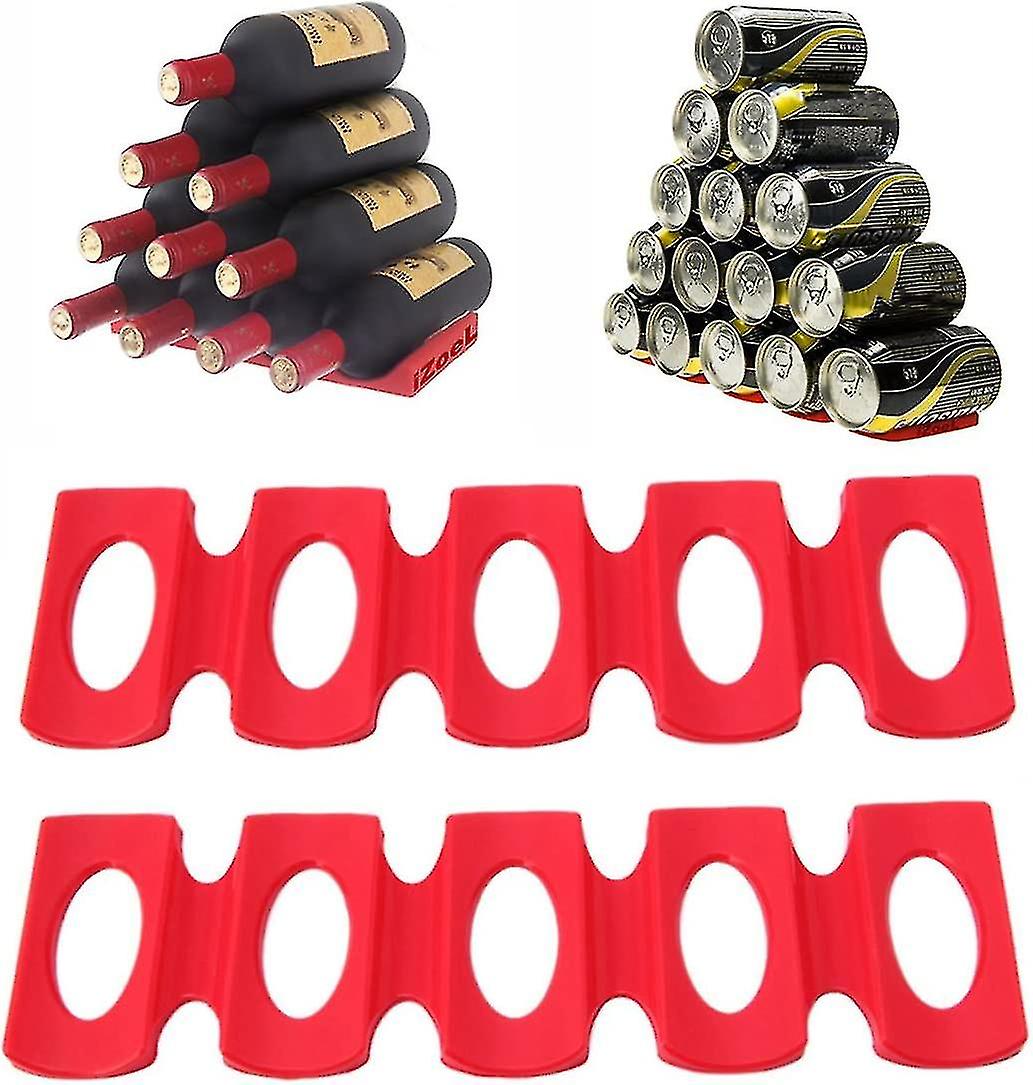 Izoel Bottle Holder Fridge Bottle Rack Bottle Rack Beer Holder Silicone, Stacking Aid For Bottles And Cans, Holds 15 Bottles
