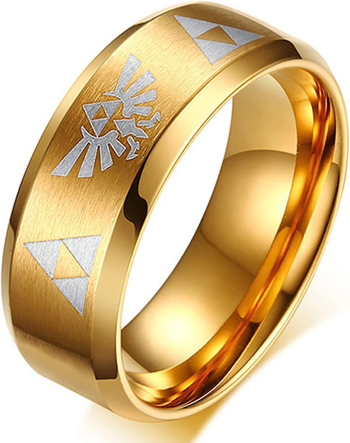 هيتيا 8 مم خاتم ذا ليجند أوف زيلدا تريفورس ، أحزمة نهائية غير لامعة من الستانلس ستيل - -