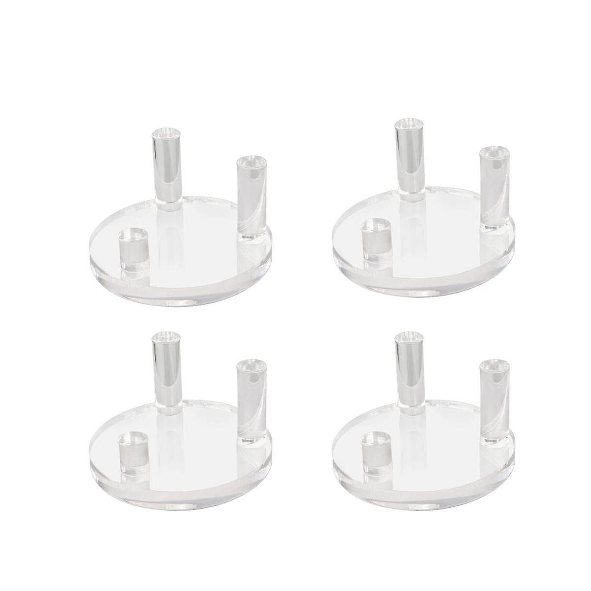 4 Packs 1.9Inch Rock Display Stand, Three- Square Acrylic Display Stands for , Minerals Slab, Cryst