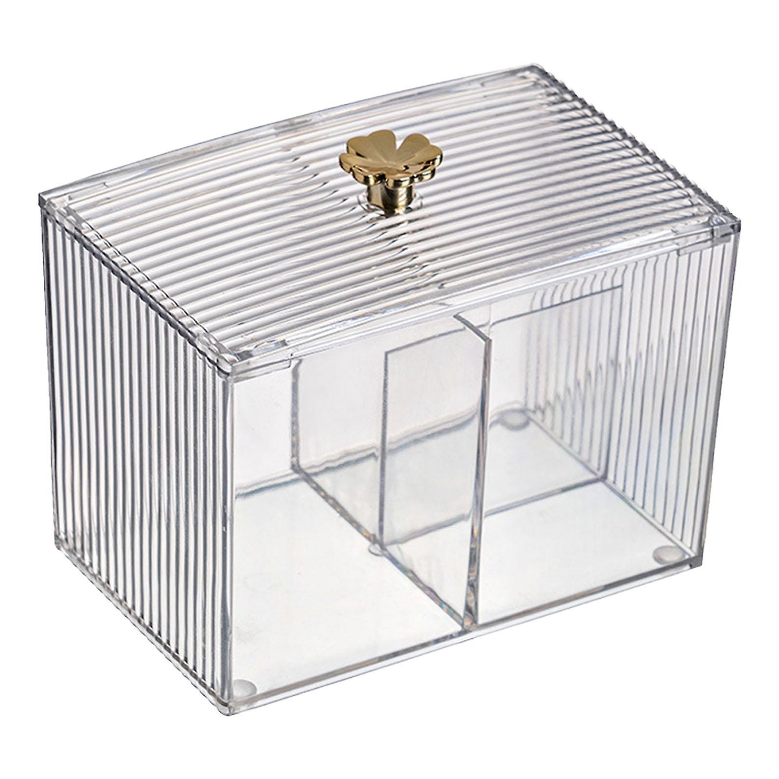 البلاستيك ماكياج القطن وسادة حامل كرات القطن مسحة حامل حاوية مع غطاء 2 شبكة