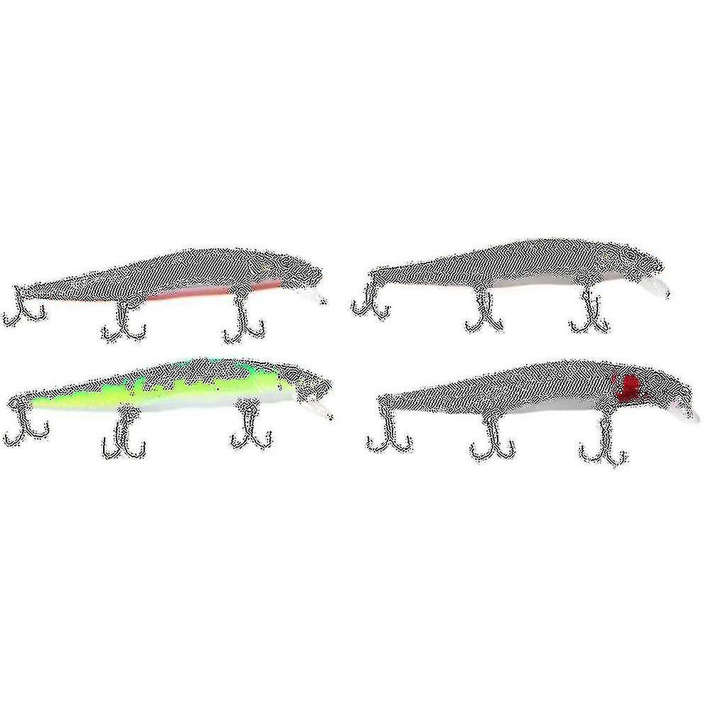 4 Stück Angelköder 14 cm / 23 g Crankbait Wobbler 3d Augen Barsch Kunstköder Hecht Karpfenköder Schwimmköder